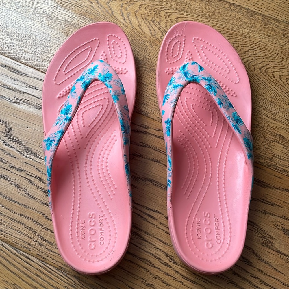 SOLD CROCS flip flops size 9W